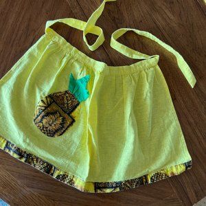 Hawaiian Vtg Pineapple Apron Made in Hawaii Souvenir MCM 1960s Tiki Aloha Beach